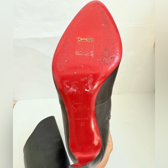 Christian Louboutin Black leather Eleonor Botta 85mm knee-high boots EU 37 - Picture 12 of 15